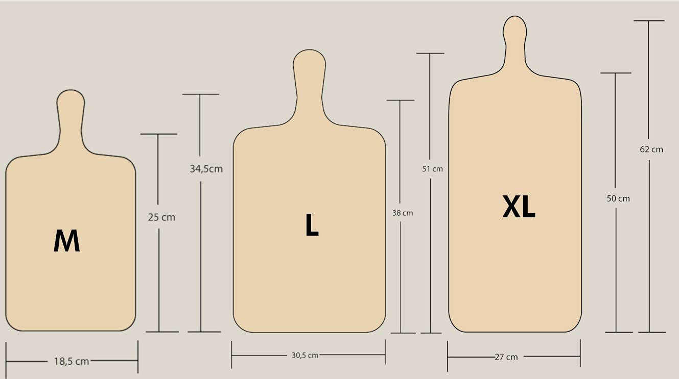 Eli Flammkuchenbrett XL 3er Set - stabiles Servierbrett aus hartem Birken Holz, im Vergleich zur Pappel ca. 3 mal härter, 2.Wahl