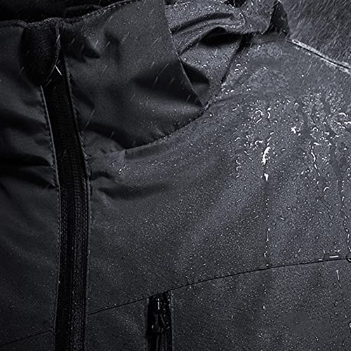 Image of Lifup Men's Waterproof Rain Jacket Lightweight Raincoat Hooded Trench Outdoor Windbreaker for Hiking Travel
