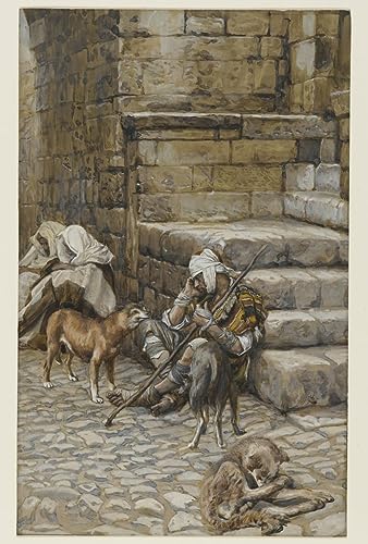 Le pauvre Lazare à la porte de l'homme riche Jacques Joseph affiche toile