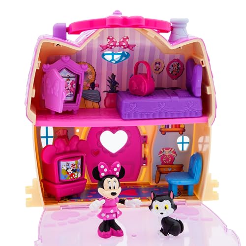 Casitas, Toy Disney Store - Juego de juguetes oficiales de Minnie Mouse Clubhouse – Juguetes interactivos de Mickey Mouse Junior – cifras de Minnie y Gato Posables,...