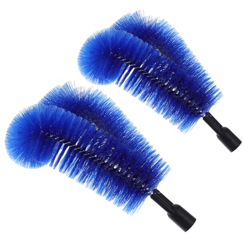 CLISPEED Cepillos para Canalones 24mm Rosca, 2 Piezas Cepillo para Limpiar Techos y Canaletas, Accesorio Resistente de Nailon y Acero Inoxidable, Adecuado para Limpieza de Hojas