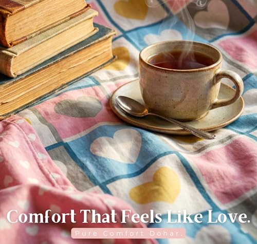 Image of VAS COLLECTIONS Cotton AC Blanket for Double Bed (220x230 cm) | Reversible Soft Lightweight All-Season Blanket | Skin-Friendly & Breathable Comforter (Sweetheart Checks)
