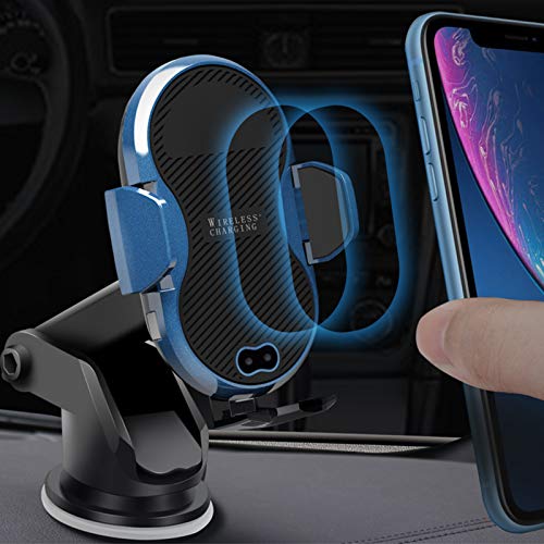 Btuty Carregador sem fio com sensor infravermelho para carro, clipe retrátil automático, carregament