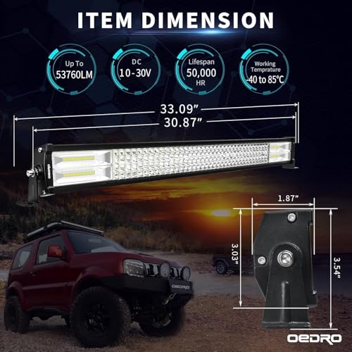 Image of OEDRO 30 Inch LED Light Bar Quad-Row Straight Spot Flood Combo