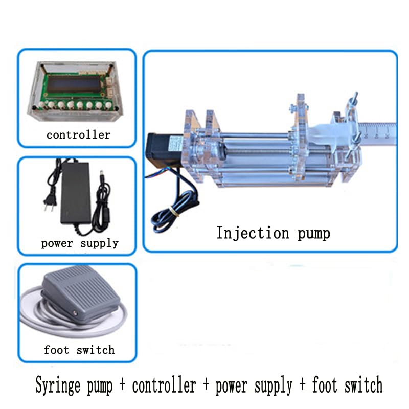 Präzisions-Tischspritzenpumpe, Labor-Mikropumpe, Spritze, Propeller, Kleberspender, Probenahmepumpe mit neuester Steuerung(Gris)
