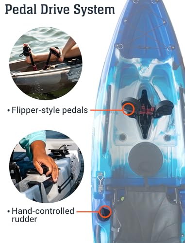 BKC Brooklyn 13.0 Tandem Modular Pedal Kayak, 2 Person