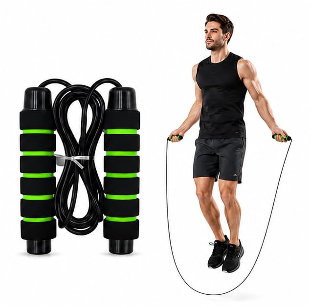 SUVIKSHA Skipping Rope for Men and Women Jumping Rope With Adjustable Height Speed Skipping Rope for Exercise, Gym, Sports Fitness Adjustable Jump Rope (Random Color)-image-17