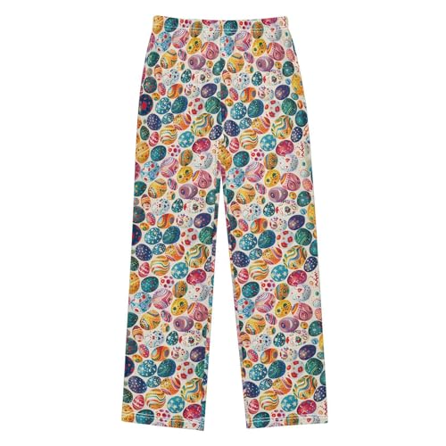 Pajama Pants Easter Eggs Print PJ Bottoms Sleepwear Lounge Sleep Pant with Pockets