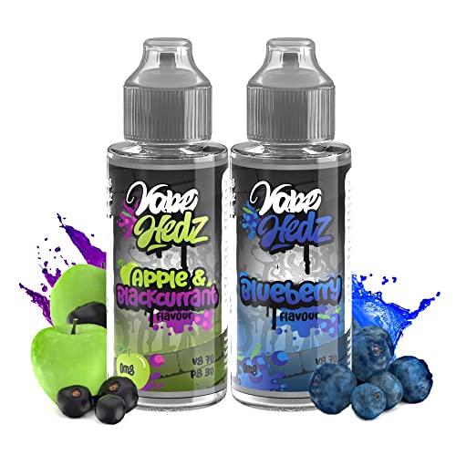 VAPE-HEDZ-E-Liquid-Vape-Juice-Two-Pack-100ml-No-Nicotine-Vape-Liquid-for-E-Cigarettes-7030-Ratio-Short-Fill-Ecig-Liquid-Great-Vape-Kit-Gift-for-Men-and-Women-No-Tar-Or-Tobacco