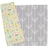 Baby Care Play Mat (Large, Sea Petals - Grey) 82'' x 55'' Original One-Piece Reversible Rollable Waterproof Play Mat for Infants, Babies, Toddler, and Kids
