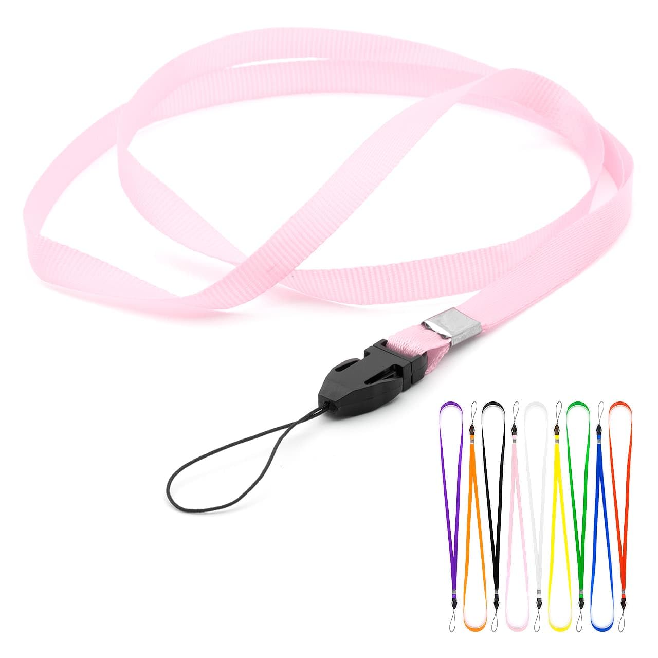 CKB LTD Lanyards Neck Strap ID Badge Holders Loop Clip 48cm for Gym Key Name Tag Badge Pass Holder USB Flash Drive Cell Phone Key ID Card Badge and Small Electronic Device (Pink, Pack of 100) โ image 1