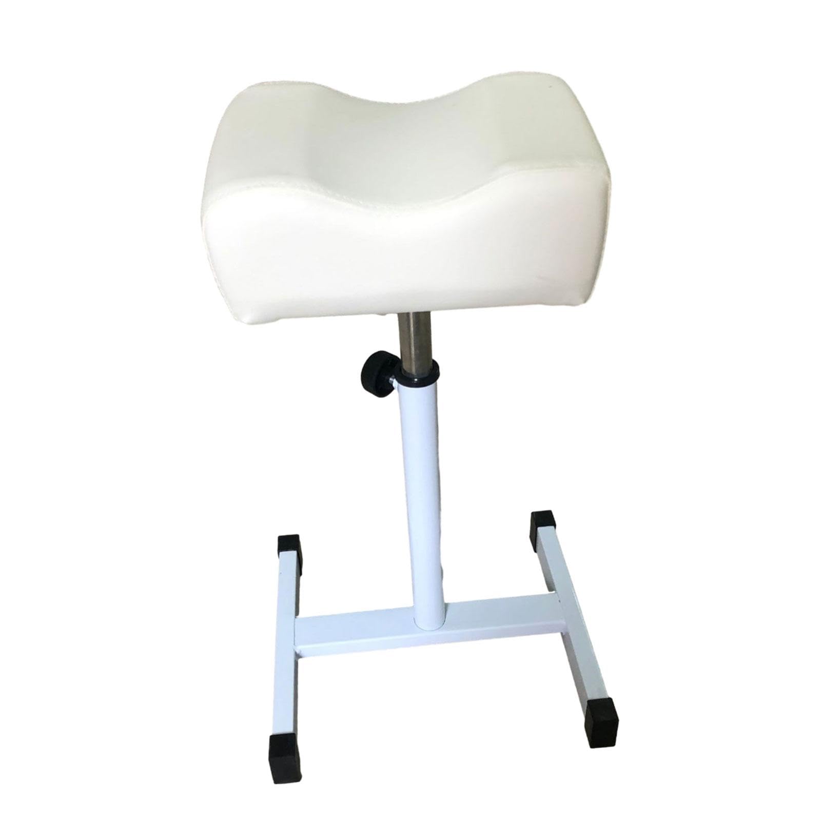 Repose-Pieds Pédicure Manucure Réglable Support de Pied Tabouret Massage Coussin Doux Antidérapant Structure Fer PU Cuir Adapté Salon Spa Beauté Usage, Blanche
