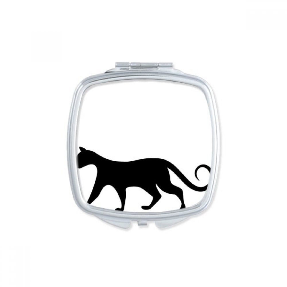 Miroir de poche chat noir mignon format carré compact