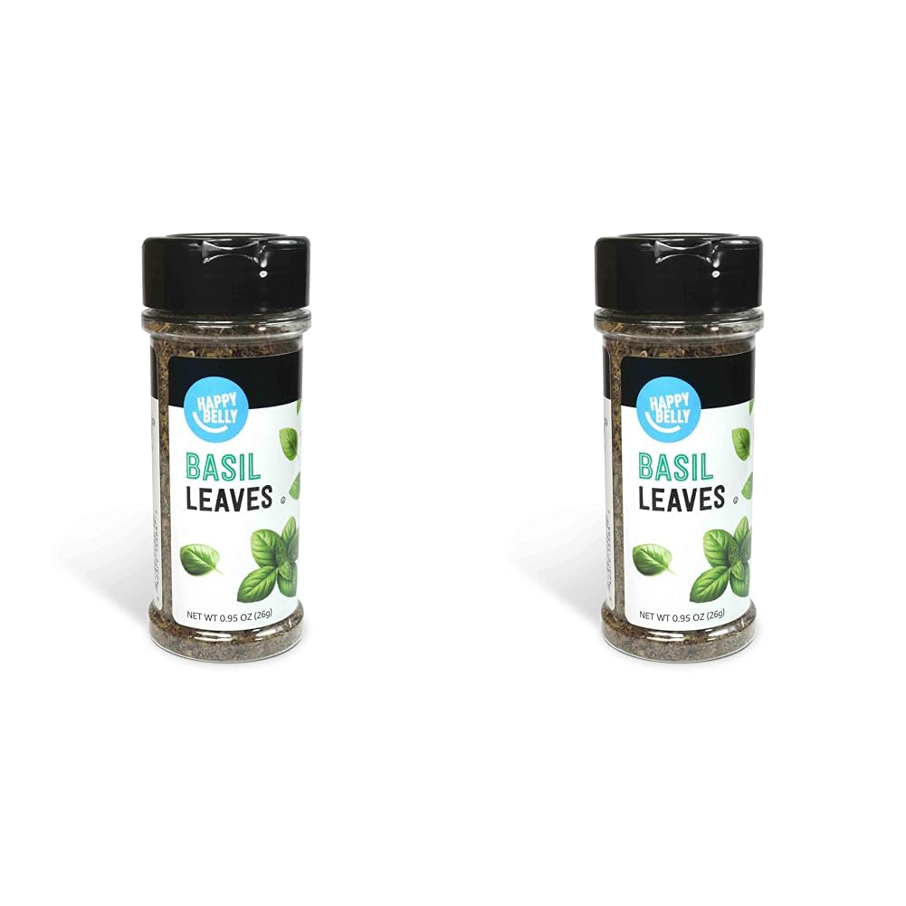 Amazon Brand - Happy Belly Basil Leaves, 0.95 ounce (Pack of 2)