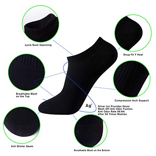 Men's Anti Odor Sweat Wick Quick Dry Cotton Casual No Show Short Sports Socks3