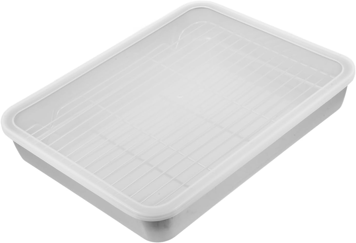 Roasting Pan Rack Rectangular Stainless Steel Baking Tray for Oven Use for Cooking and Meats Easy Clean Design