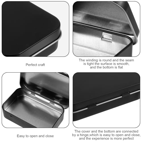 1 Stück Metall-Aufbewahrungsbox Kleine Dose Rechteckige Leere Dosen mit Scharnieren Rechteckige Aufbewahrungsbox Behälter für Süßigkeiten,Schmuck,Basteln,Pillen,Schlüssel,Ohrringe-9.5*5.8*2cm