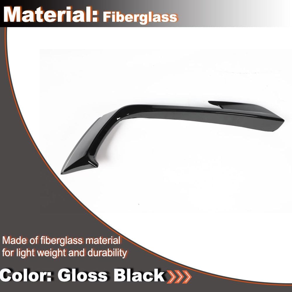 Gloss Black Front Fog Light Cover Splitter Canard for Porsche 718 Boxster Cayman 2-Door 2016-2019 Fiberglass Front Bumper Air Vent Fin Factory Outlet