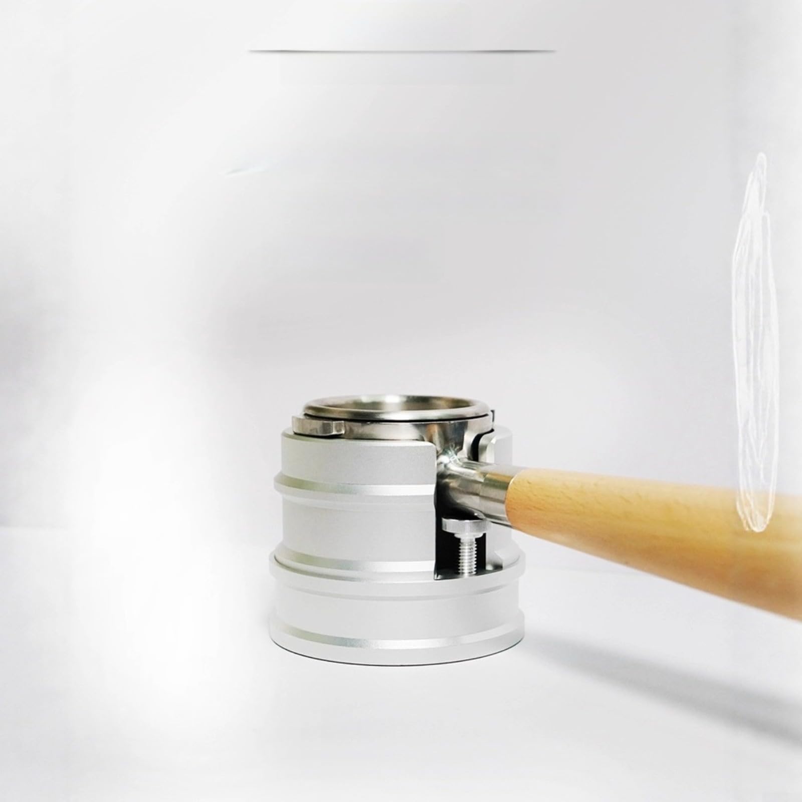 Kaffee-Siebträgerhalter aus Aluminiumlegierung für 51, 53, 54, 58 mm Körbe, rutschfeste Silikon-Basis, Tamper-Ständer mit verstellbarer Schraube, schwarzes Küchenzubehör