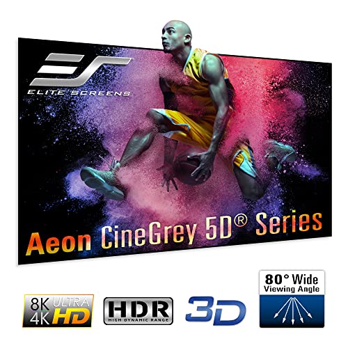 Image of Elite Screens Aeon CineGrey 5D, 150-Inch Diagonal 16:9, Edge-Free Fixed Frame Projector Screen - Ceiling and Ambient Light Rejecting (CLR /ALR) for Home Theater and Movies, AR150DHD5