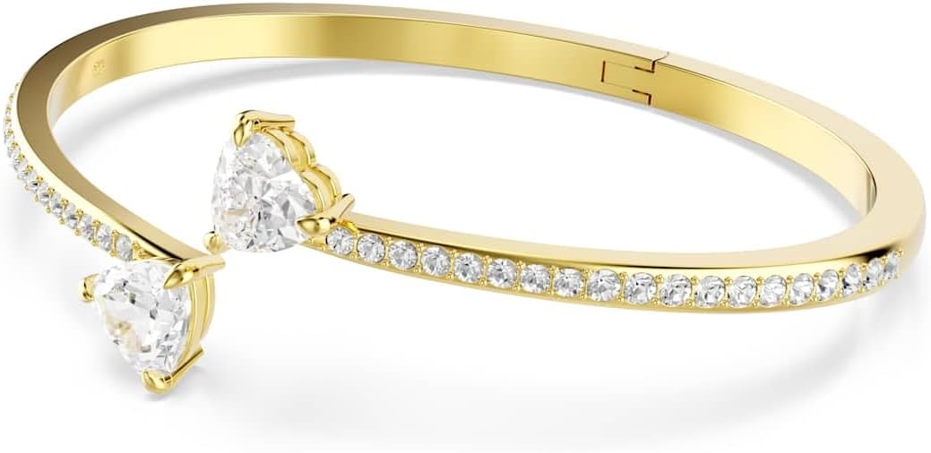 Swarovski Mesmera bangle, Heart, White, Gold-tone finish - Image 2