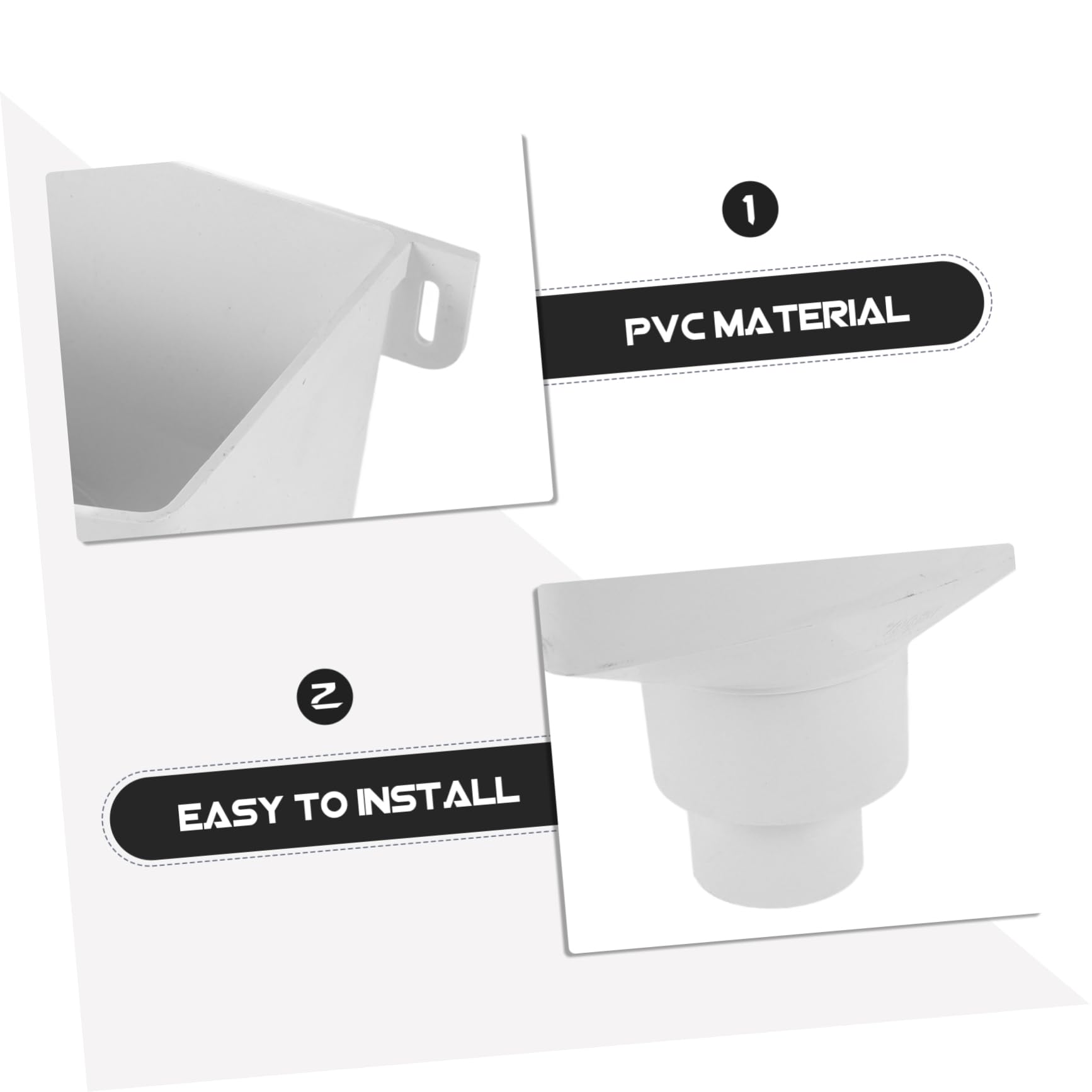 POPETPOP Conector de Drenaje de Bajante Pvc 110x75 Mm, Resistente y Duradero, Desviador y Adaptador para Canalones, Sistema de Captación de Agua de Lluvia, Instalación Fácil, Accesorio