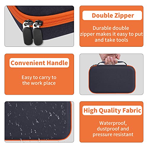 Hesplus HPEV125-BLACKORANGE Hard Case For Klein Tools Et310 Ac Circuit Breaker Finder Electric Tester & 80041 Outlet Repair Tool Kit & Rt250 Gfci Outlet Tester And Accessories Electrical Tools Storage Organizer Bag thumb #3