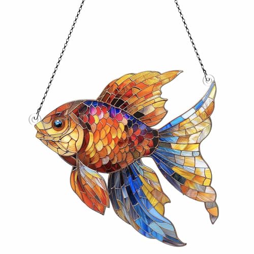 Image of Goldfish Acrylic Ornament Gift for Fish Lovers Christmas Hanging Decor