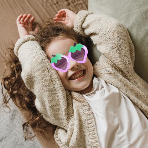 GALPADA 8 Pairs Strawberry Sunglasses Kids Bulk, Cute Glasses Strawberry Party Favors, Strawberry Photoshoot Props4