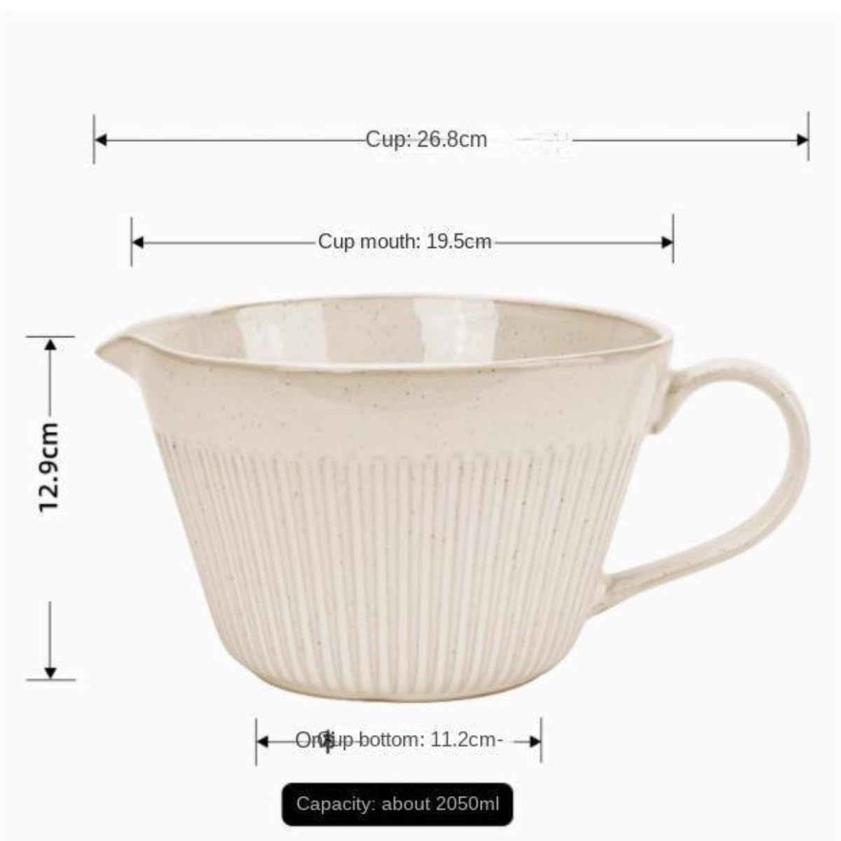 Salsera de cerámica de gran capacidad, diseño de alivio vertical, cuenco versátil para mezclar y recipiente de jugo, perfecto para comidas familiares y entretenimiento