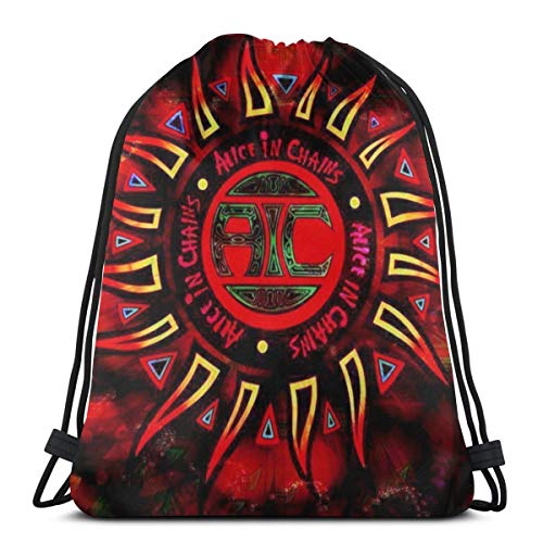 Alice-In-Chains Drawstring Backpack Saca La Mochila Cuerda Unisex con Bolsas Zapatos para Deporte Gimnasio Senderismo Bicicleta Nadar