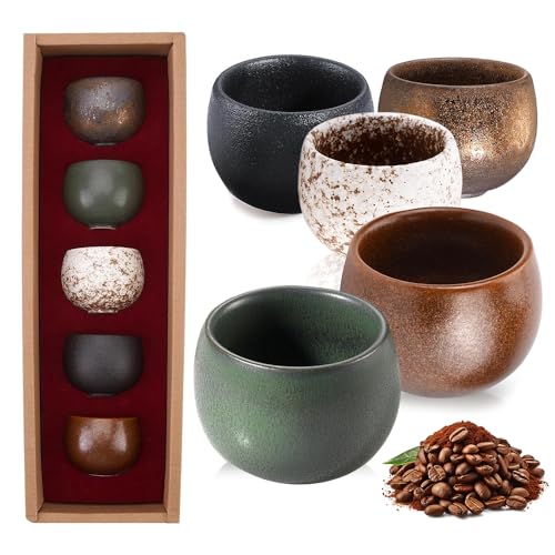 YANGUN Espressotassen Set, 5-teilig Espressobecher, 50 ml...