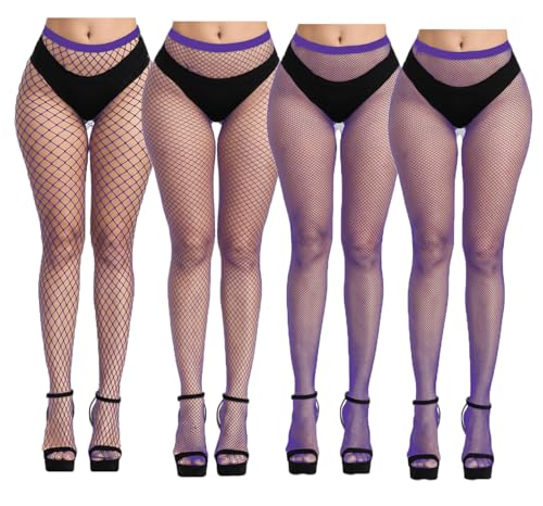 Image of Women Fishnet Stockings, High Waist Fishnet Tights Thigh Stockings Pantyhose