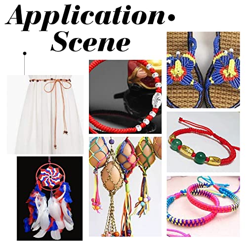 Image of PH PandaHall 0.8mm Nylon String Beading Thread 25 Colors Chinese Knotting, Kumihimo Macrame Cord Wind Chime Blinds String for Macrame Friendship Bracelets Christmas Ornament, 250 Yards