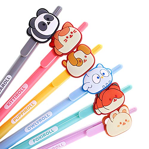 Conjunto de 6 bolígrafos gel Anirollz con diseño miniatura 2