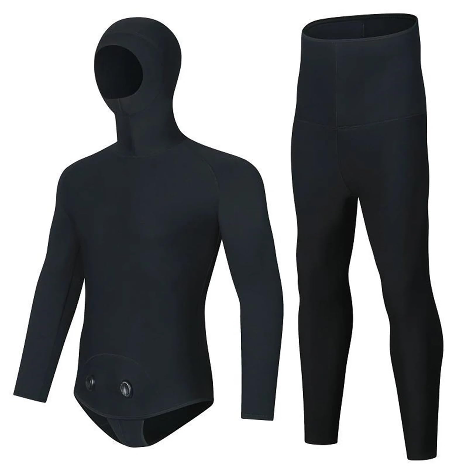 Muta Sub Muta da Sub con Cappuccio in Neoprene da 3 mm, da Uomo, Due Pezzi Separati, for Immersioni subacquee e Pesca Subacquea(Front Open Top,XXXL)