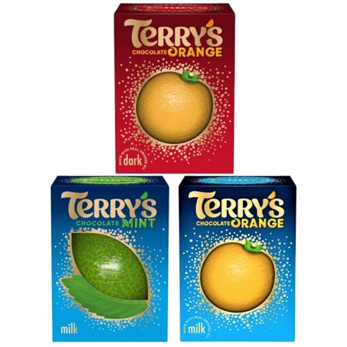 Terrys Chocolate bundle selection - Terrys Orange Milk Chocolate 157g Dark Chocolate 157g Mint Chocolate 145g (Pack of 3)
