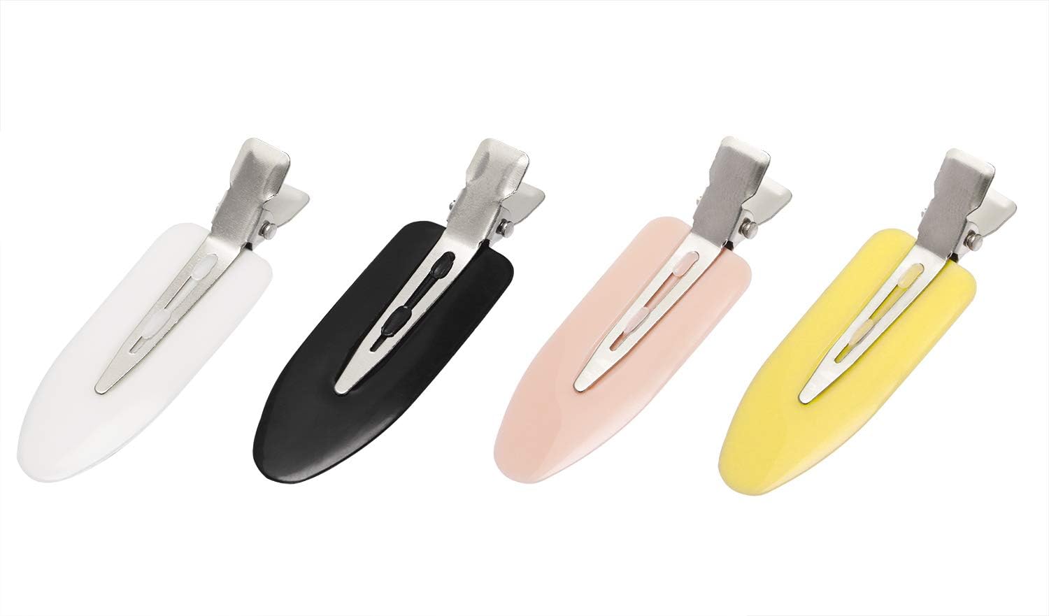 Mini Skater 4 pieces No Bend Hair Clips Pin Curl Clips No Crease Black Pink White Hair Clip for Hairstyle Bangs Waves Makeup Application