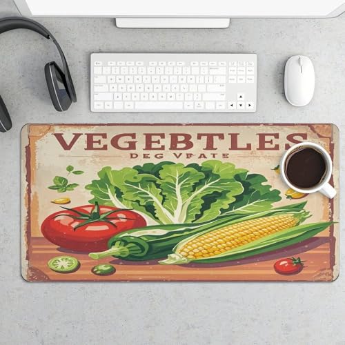 Alfombrilla de Escritorio Vintage Vegetables Antideslizante Grande miniatura 5