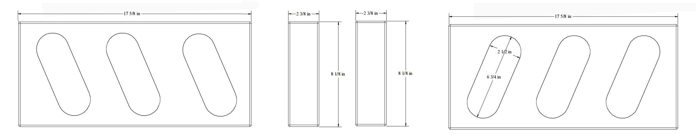 Light Box, Triple Oval Slanted, 6