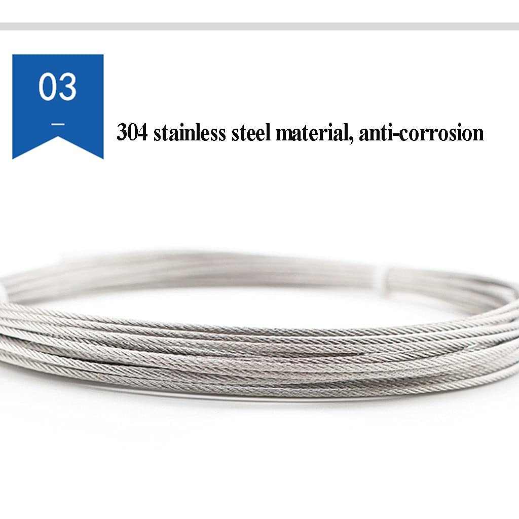 Filo Metallico in Acciaio Inox, Filo for Appendere Quadri da 2 mm, Acciaio Inossidabile Resistente da 50 m