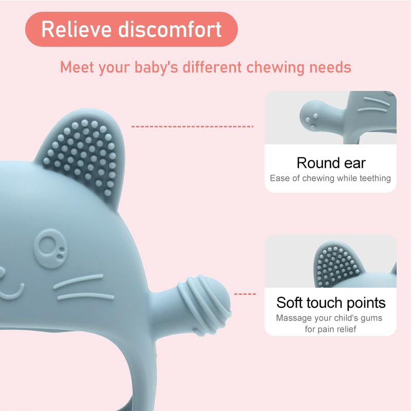 Misspee Rabbit Silicone Hand Guard Teether for Babies, Wearable, Drop-Resistant, BPA-Free - Image 4