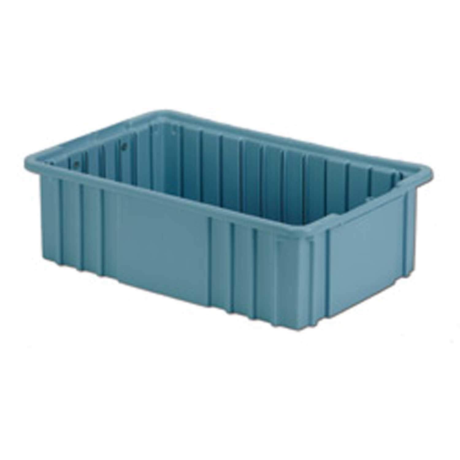 LewisBins Divider Box, 16-1/2" x 10-7/8" x 5", Light Blue, Lot of 4