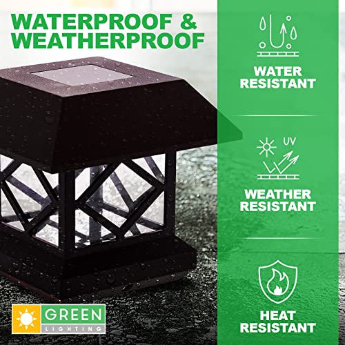 Greenlighting Summit Solar Post Cap Lights - Outdoor Fence Deck Post Lights - Fit On 4X4 And 5X5 Post Caps - Waterproof Post Solar Lights (Bronze, 8 Pack) #TOP4