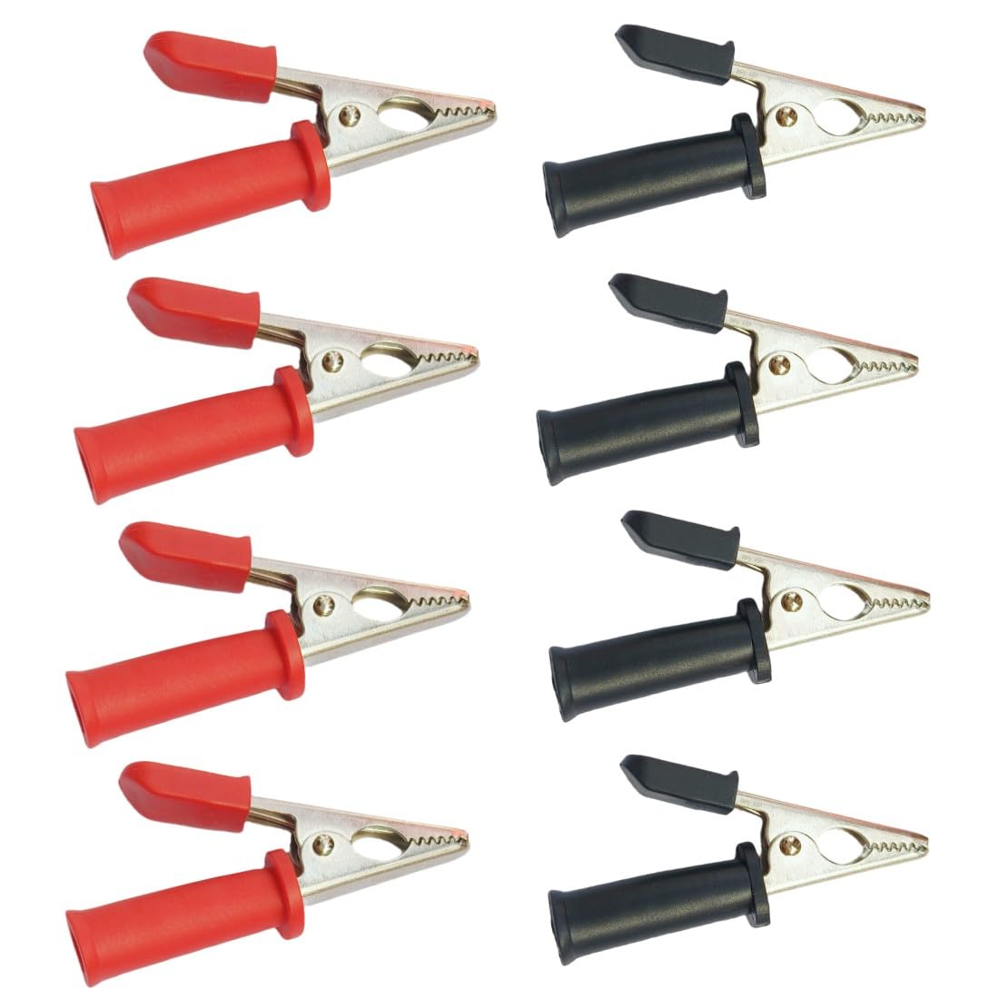 GDQLCNXB Insulated Alligator Clips 30A Battery Cable Clips Crocodile Electric Test Clips Alligator Clamp Battery Charger Clips Clamp, Black 4Pcs, Red