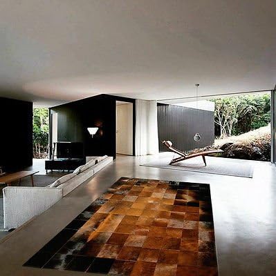 New Cowhide Rug Leather. Animal Skin Patchwork Area Carpet (4 x 6)