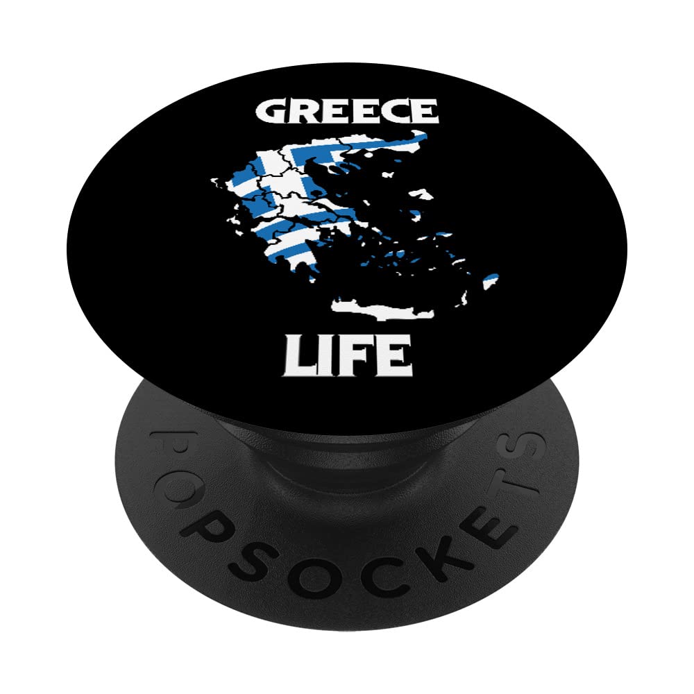Greece Life - Ancient Greece Flag Vacation Greece Souvenir PopSockets Swappable PopGrip