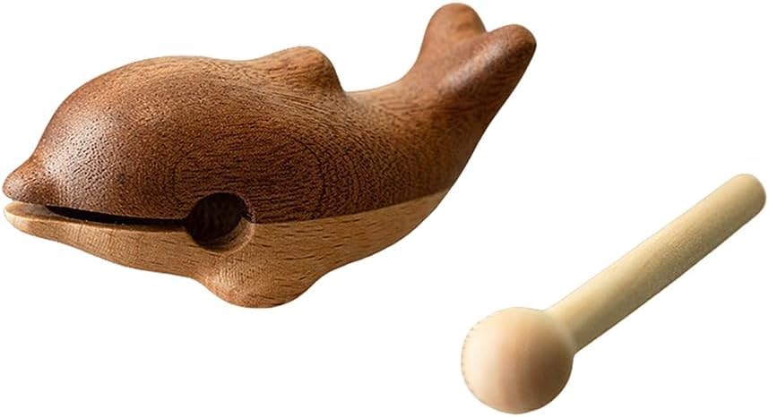 Amazon｜木魚 木製 （イルカ） バチ付き ミニ もくぎょ 打楽器 音が 