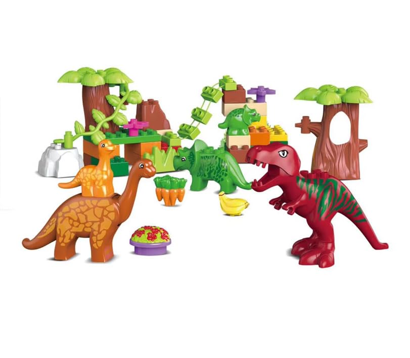 Image of Building Blocks Bricks Set, Build, Learn and Play, Construction, Educational Interactive Creative DIY Toy, Compatible with All Major Brands (Dinosaur Valley Farm, 40+ Pcs)