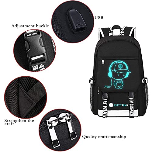Image of Asge Large Teens School Backpacks Waterproof Nylon Football Printing for 8-15 Years Boys & Girls